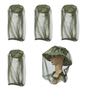 4 Pieces Mosquito Head Net, Midge Net Head Cover for Outdoor Hiking, Fishing, Camping, Climbing, Green