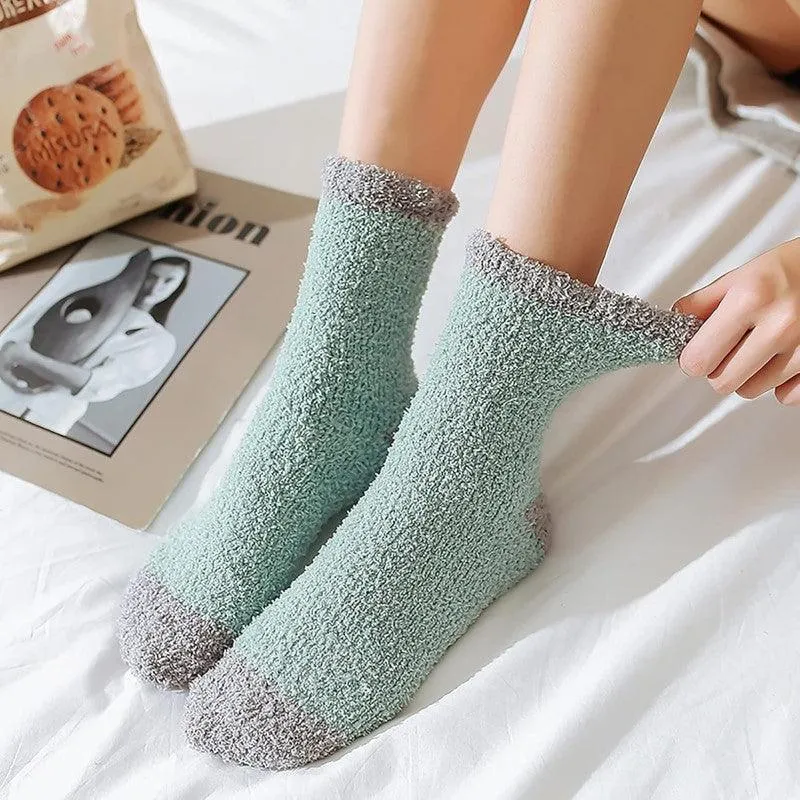 5-Pack Winter Plush Fluffy Slipper Socks - Cozy Comfort for Cold Weather
