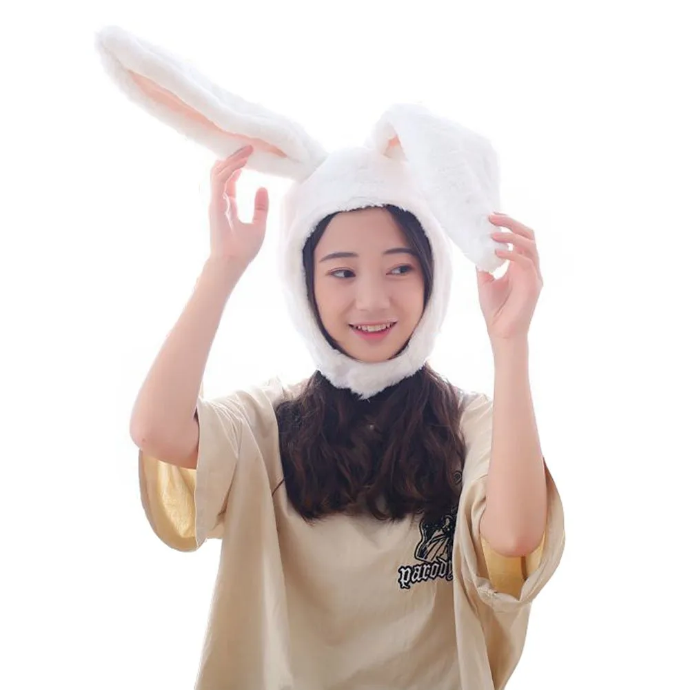 BOBILIKE Plush Fun Bunny Ears Hood Women Costume Hats Christmas Gift Warm Soft and Cozy Brown