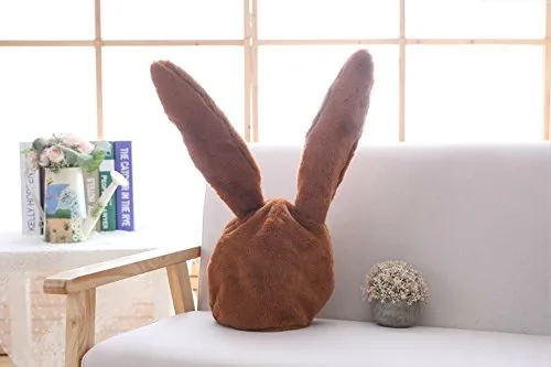 BOBILIKE Plush Fun Bunny Ears Hood Women Costume Hats Christmas Gift Warm Soft and Cozy Brown