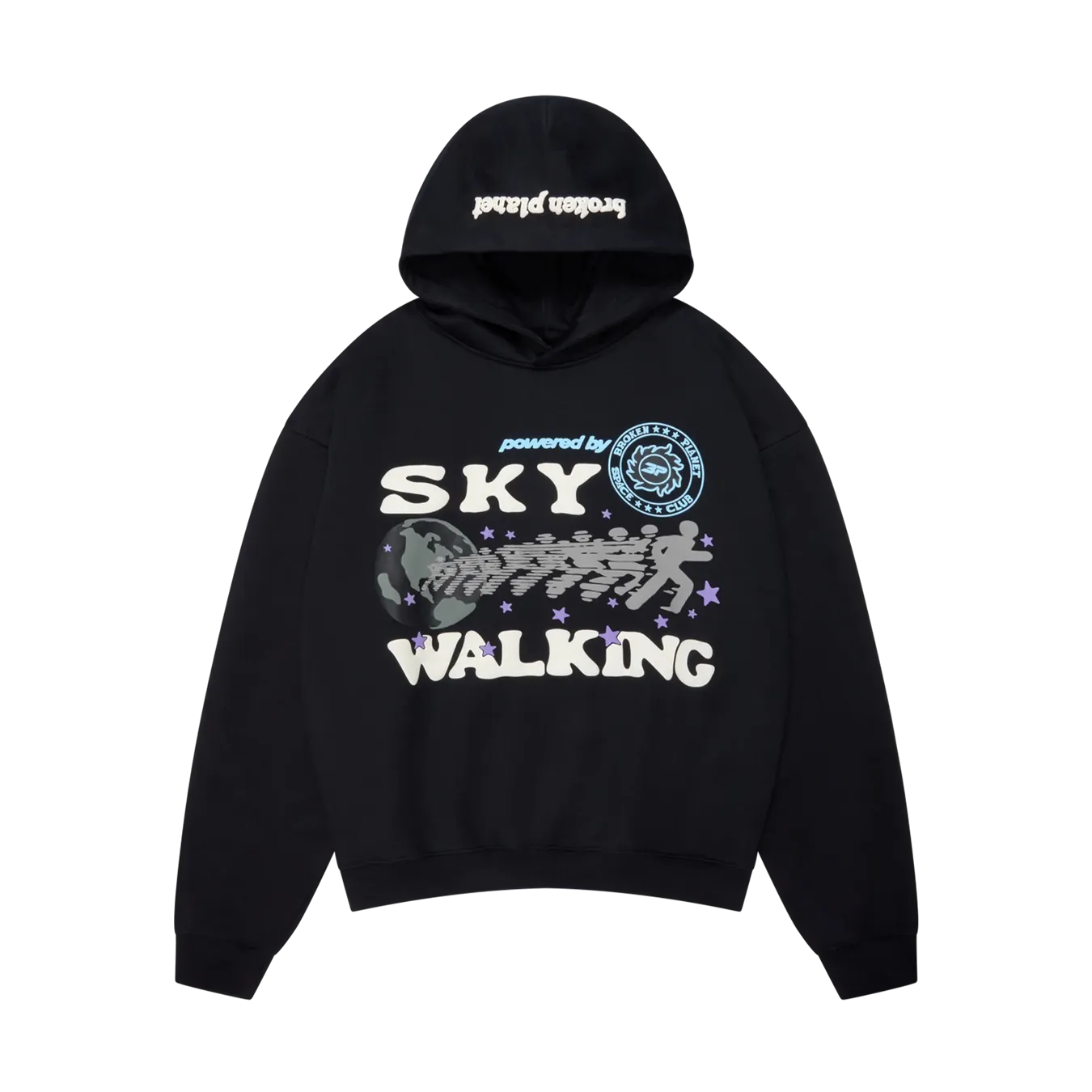 Broken Planet Hoodie 'Sky Walking' - Midnight Black