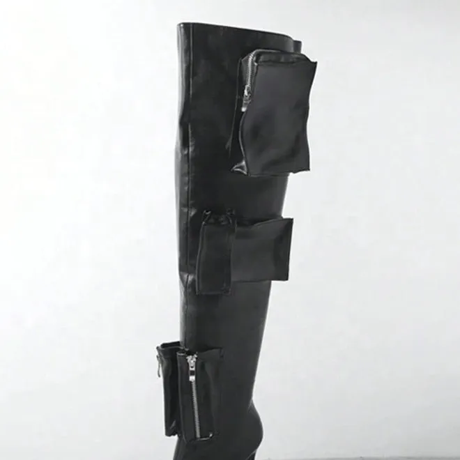 Chic Pocket Stiletto Over-the-Knee Boots
