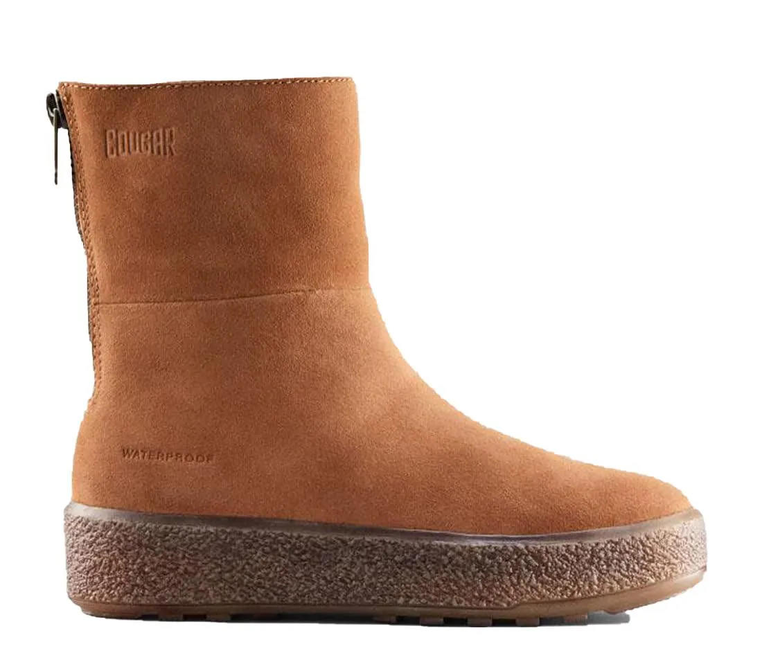 Cougar Women's Button Oak Suede Size 7 Narrow Lambswool Waterproof Mid Boot
