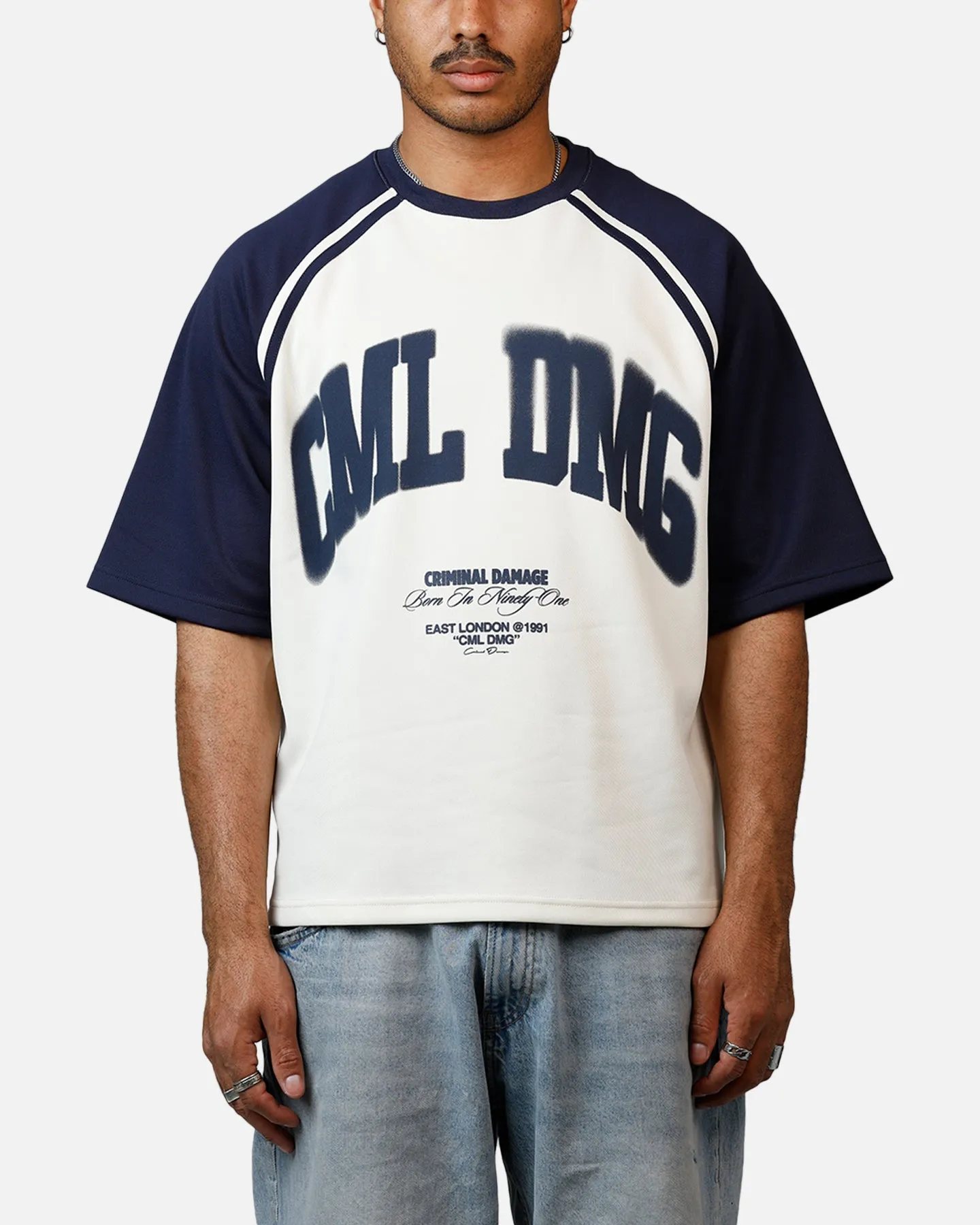 Criminal Damage Varsity Icon T-Shirt Navy