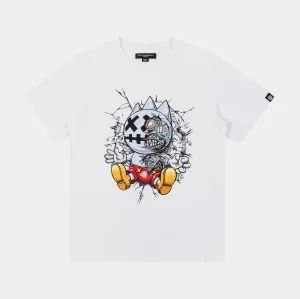Cult X Robot Mouse Mens Short Sleeve Shirt (White/Blue)