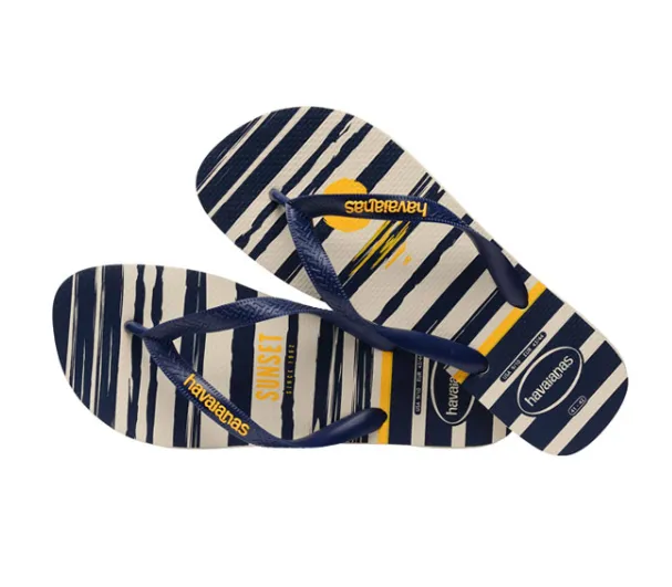 HAVAIANAS TOP NAUTICAL - BEIGE.NAVY BLUE