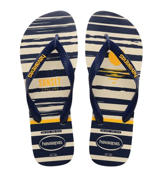 HAVAIANAS TOP NAUTICAL - BEIGE.NAVY BLUE