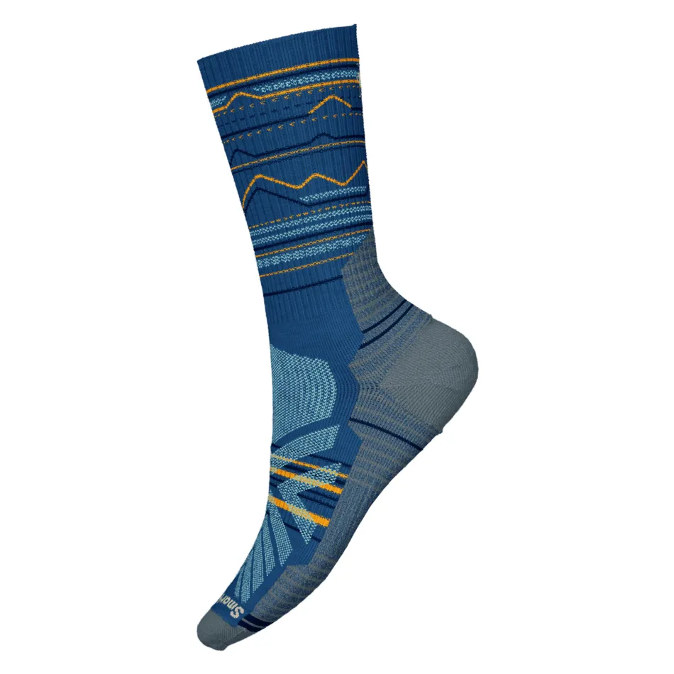 Hike Light Cushion Mountain Range Pattern Crew Socks