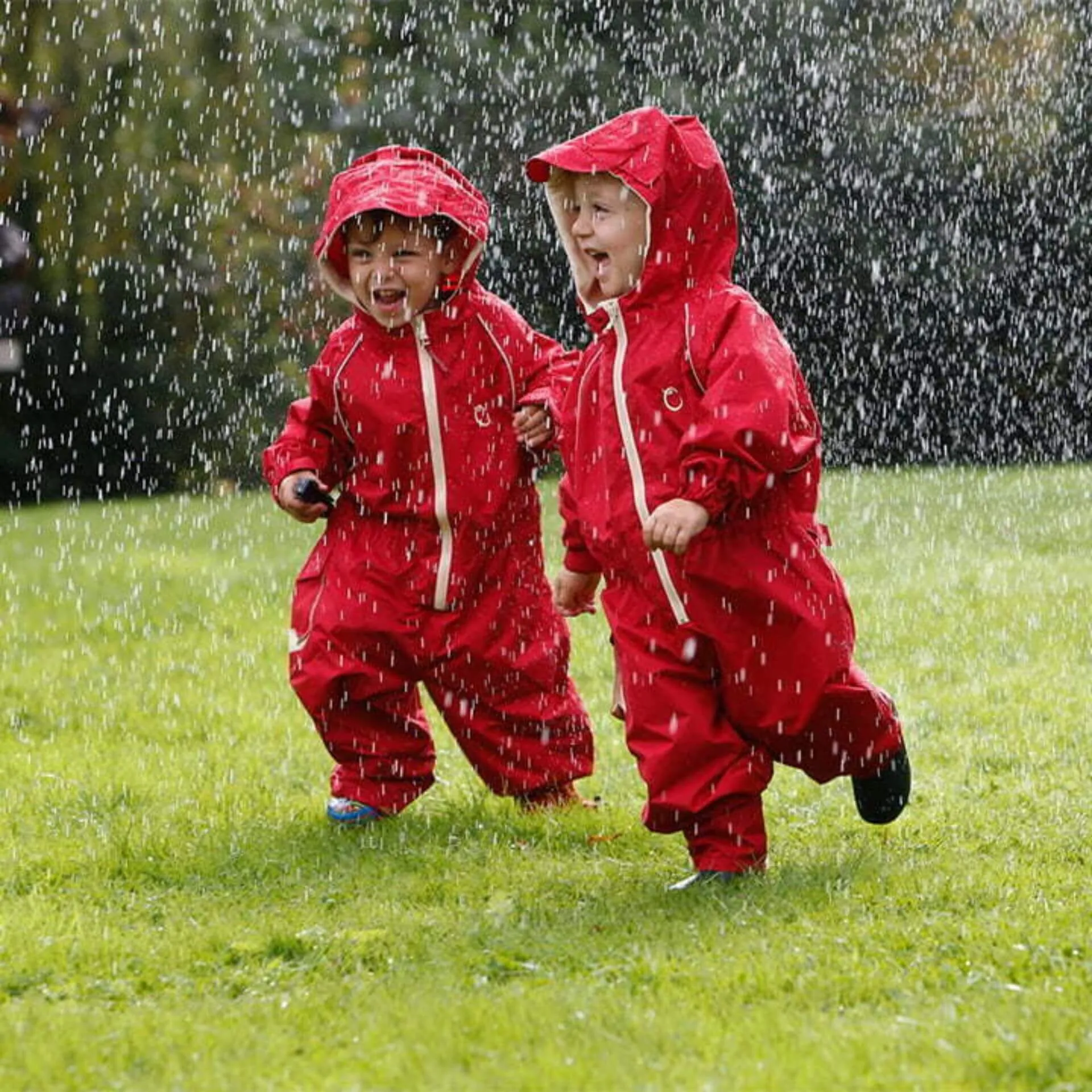 Hippychick Toddler All-In-One Waterproof Fleece Lined Suit (Fiesta Red)