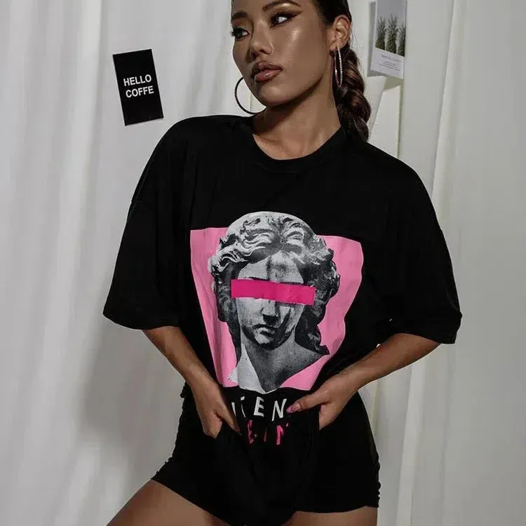 Intense Feelings Drop Shoulder Tee Women Men Oversize Top