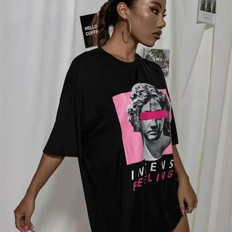 Intense Feelings Drop Shoulder Tee Women Men Oversize Top