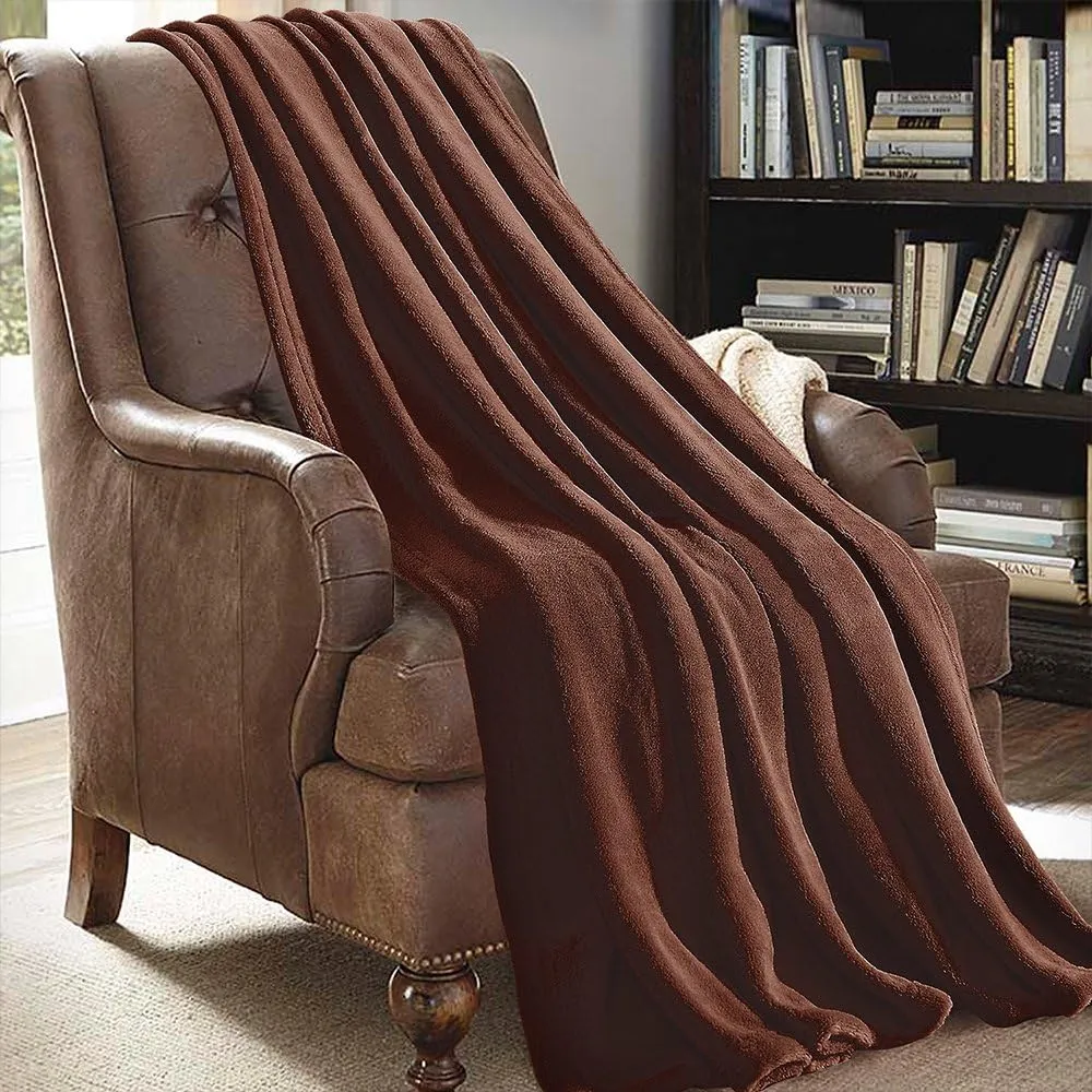 JML Throw Blankets for Couch, Fleece Throw Blanket - Soft Warm, Lightweight Plush Throw Blanket for Bed, Sofa, Chair, Travel, All Season Use, 50"x60", Burgundy