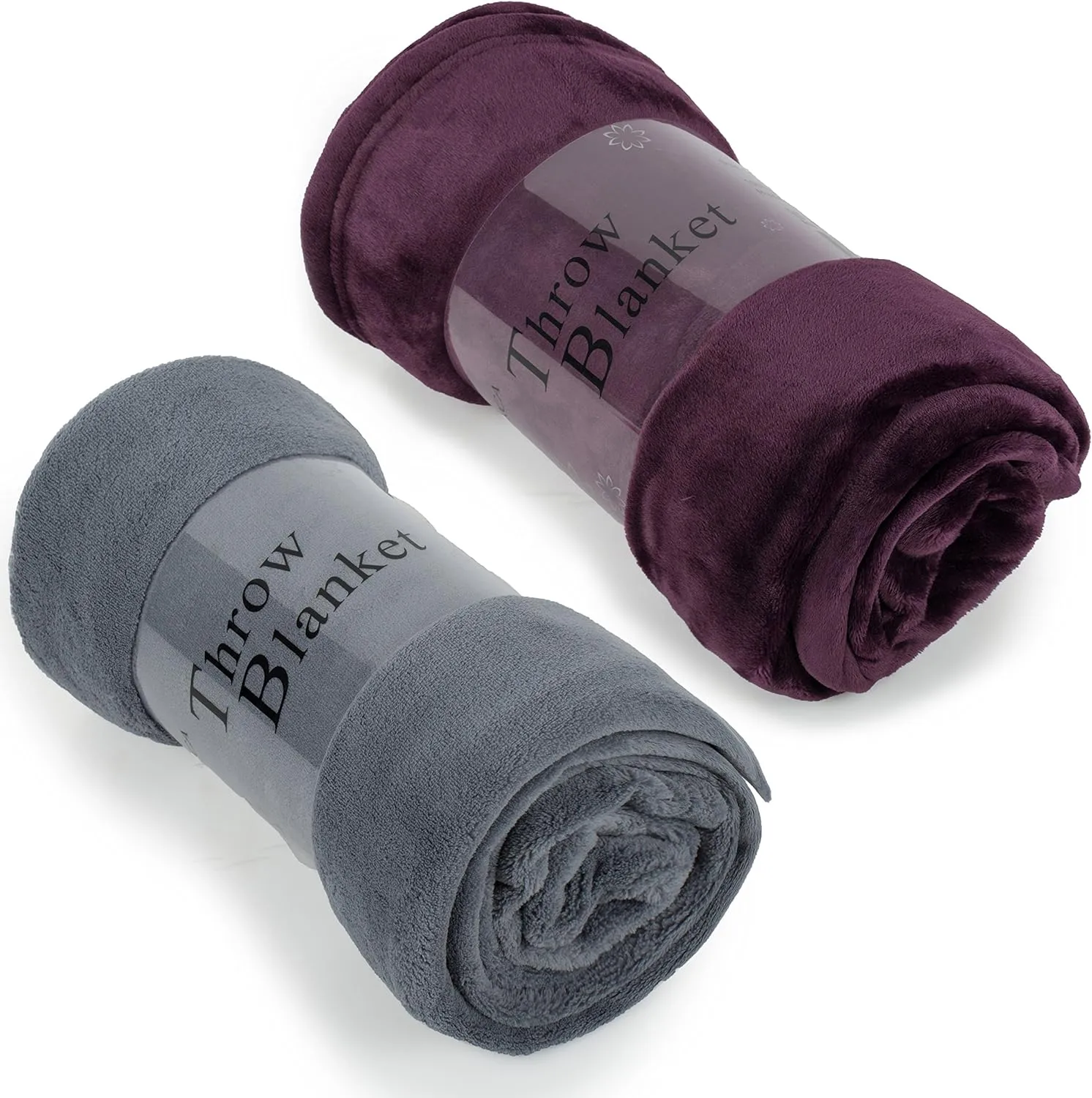 JML Throw Blankets for Couch, Fleece Throw Blanket - Soft Warm, Lightweight Plush Throw Blanket for Bed, Sofa, Chair, Travel, All Season Use, 50"x60", Burgundy