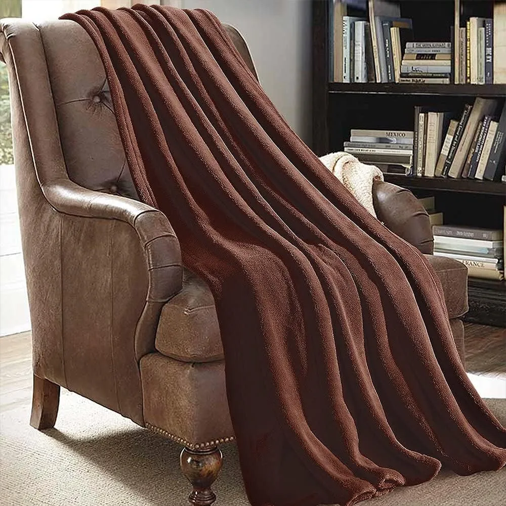 JML Throw Blankets for Couch, Fleece Throw Blanket - Soft Warm, Lightweight Plush Throw Blanket for Bed, Sofa, Chair, Travel, All Season Use, 50"x60", Burgundy