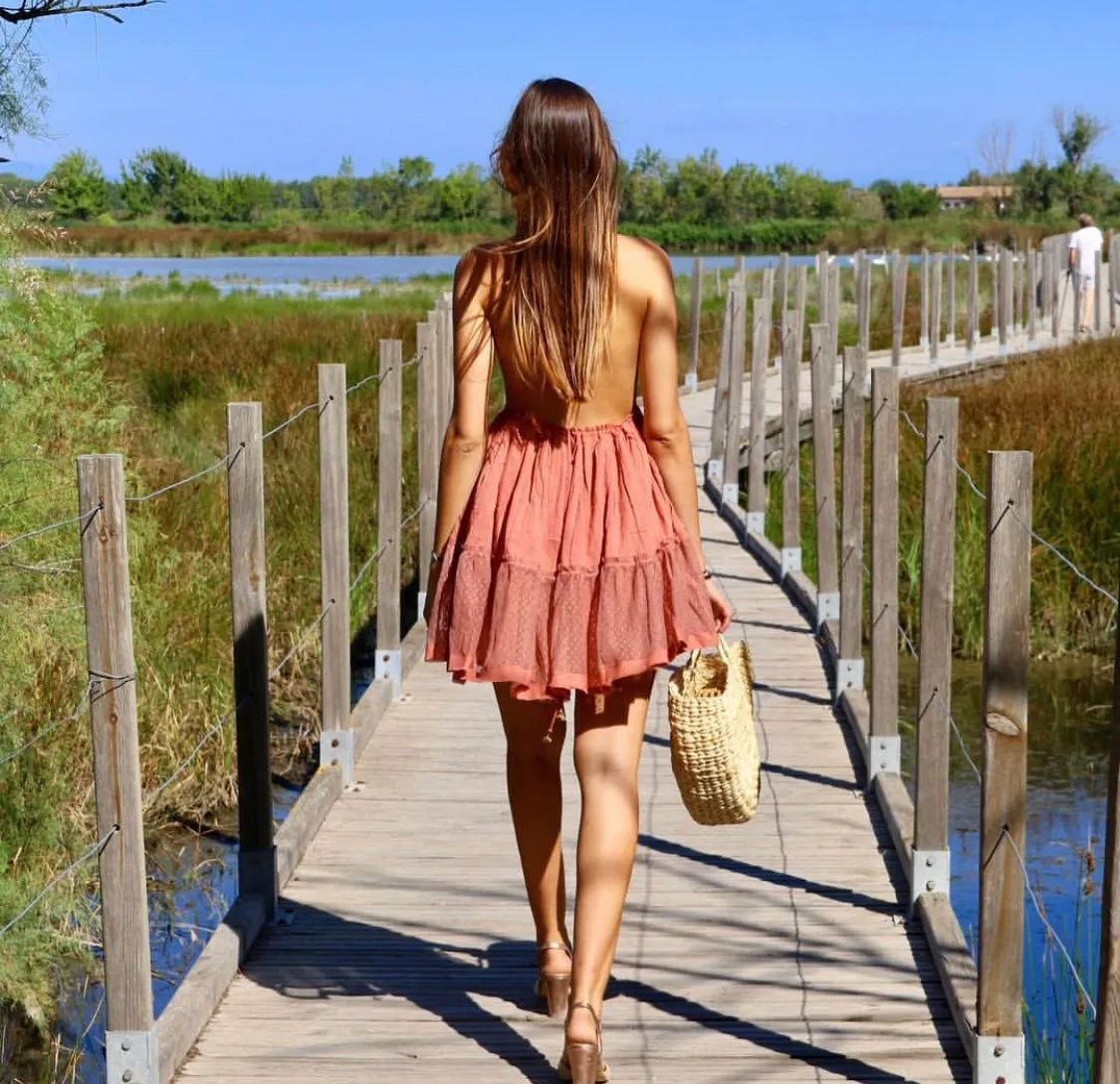 Lara Ethnics - Salud Short Dress with Open Back