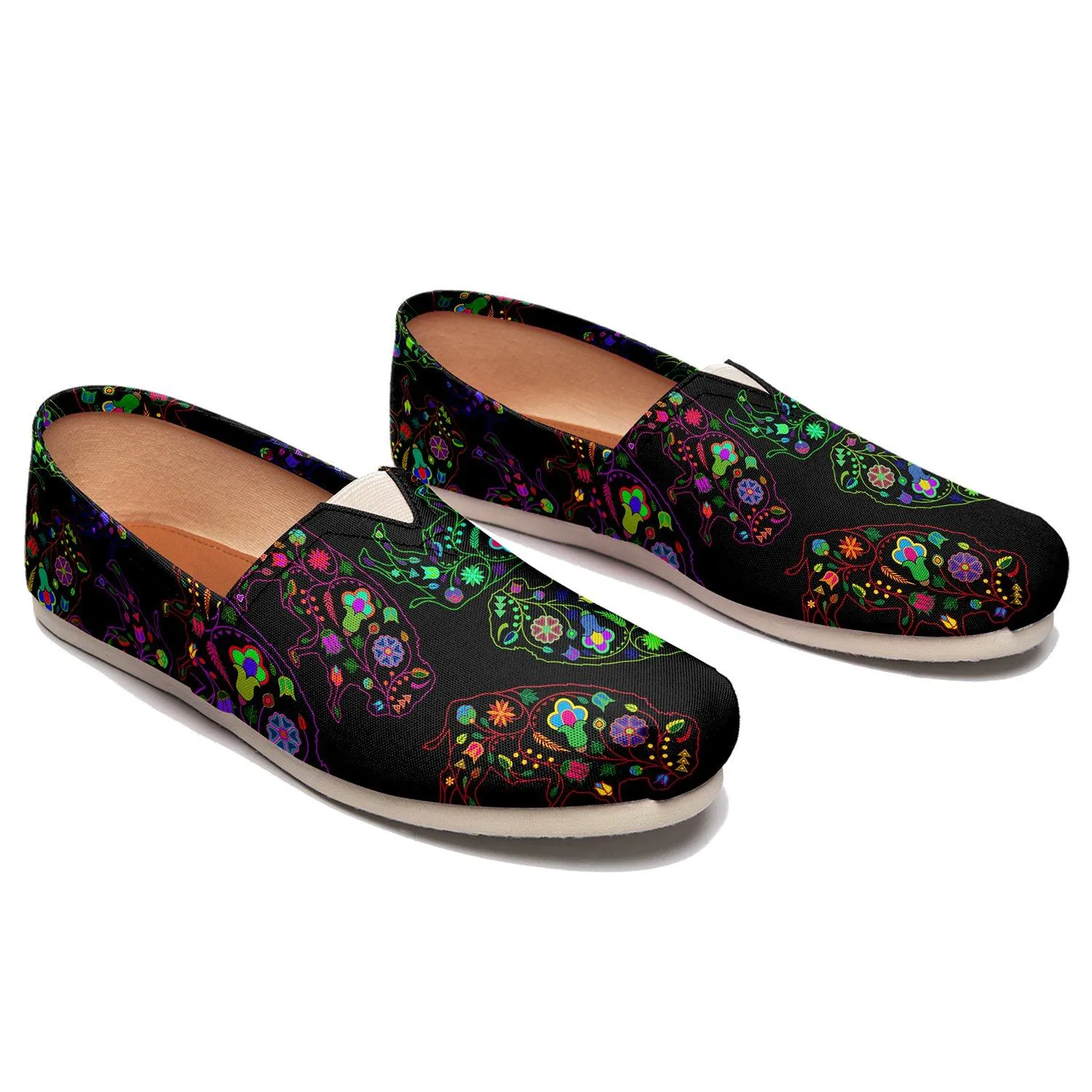 Neon Floral Buffalos Slip On
