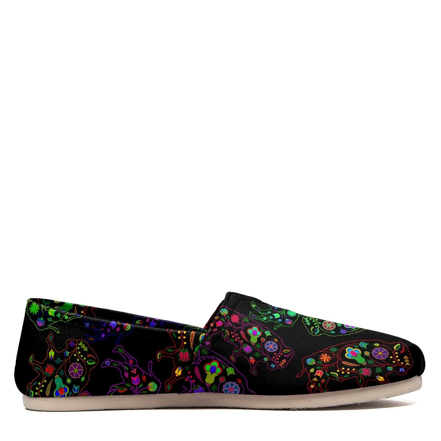 Neon Floral Buffalos Slip On