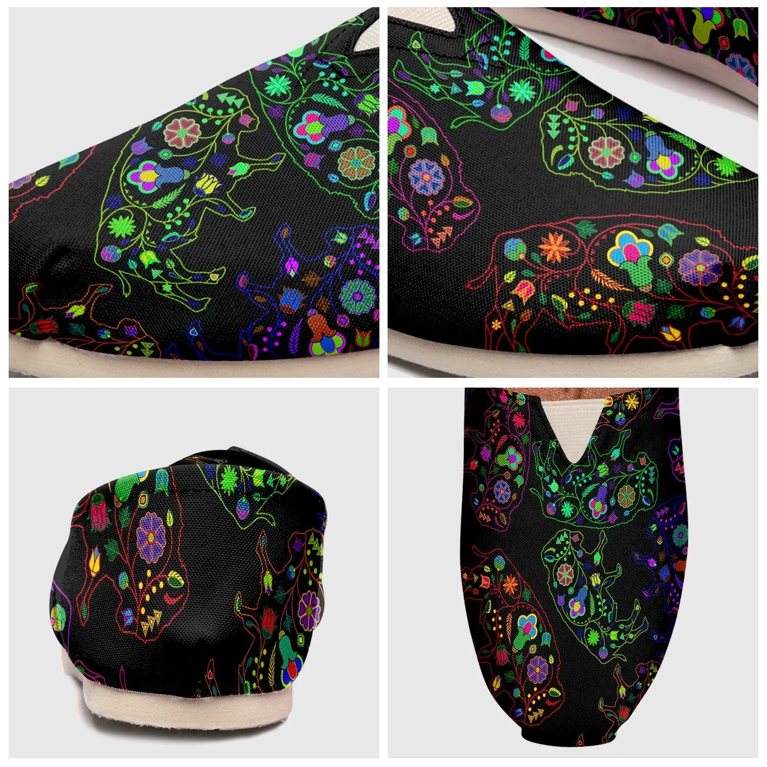 Neon Floral Buffalos Slip On