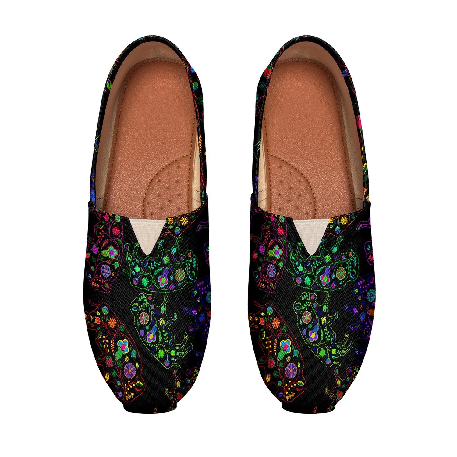 Neon Floral Buffalos Slip On