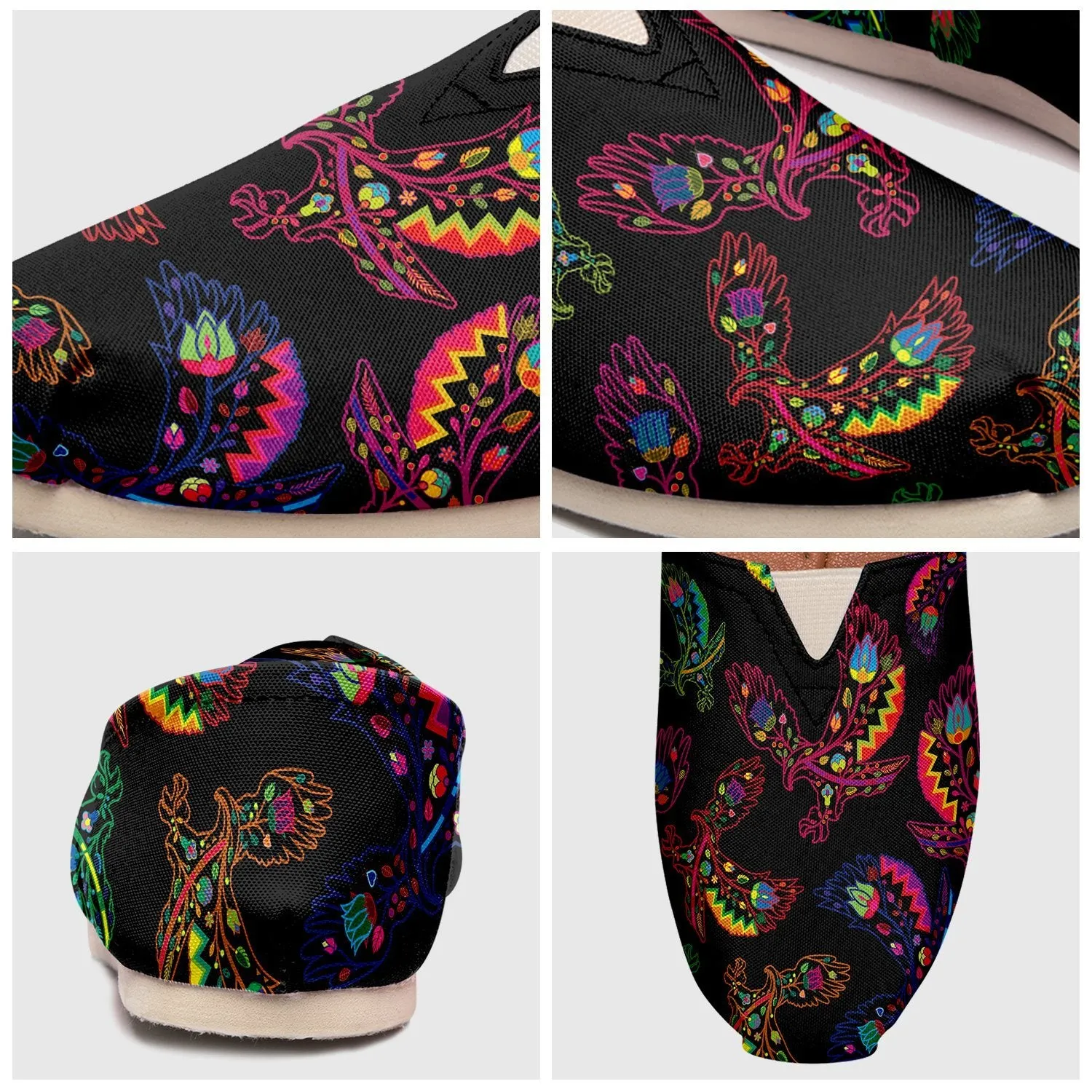 Neon Floral Eagles Slip On