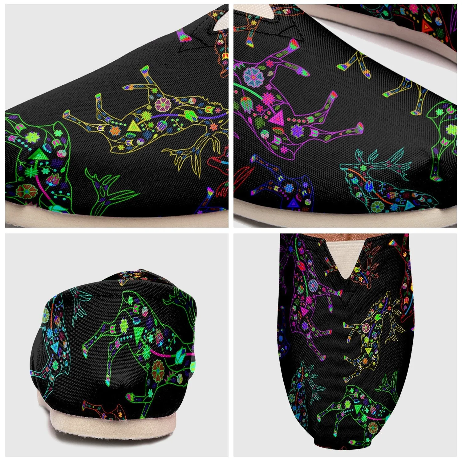 Neon Floral Elks Slip On
