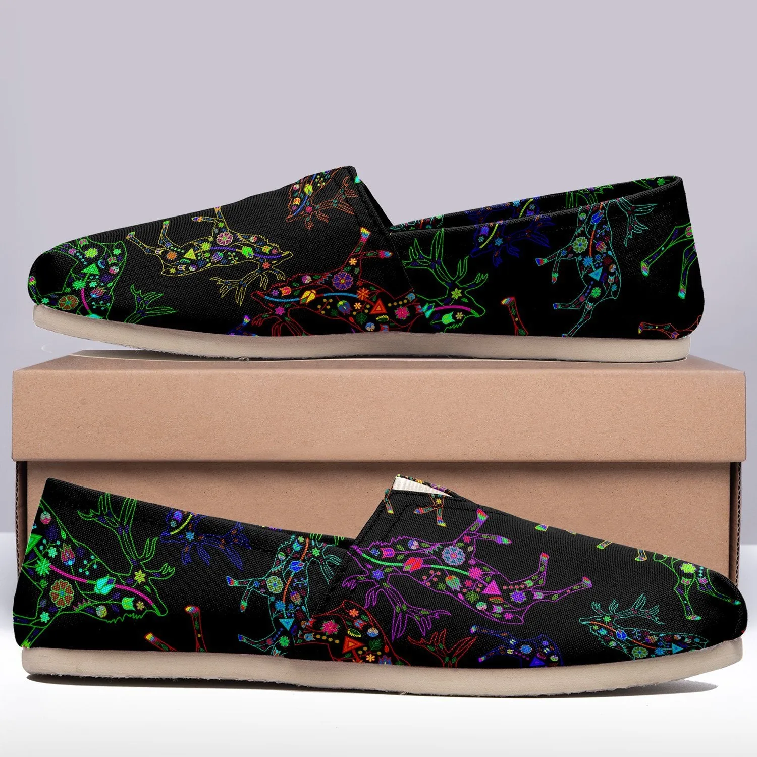 Neon Floral Elks Slip On