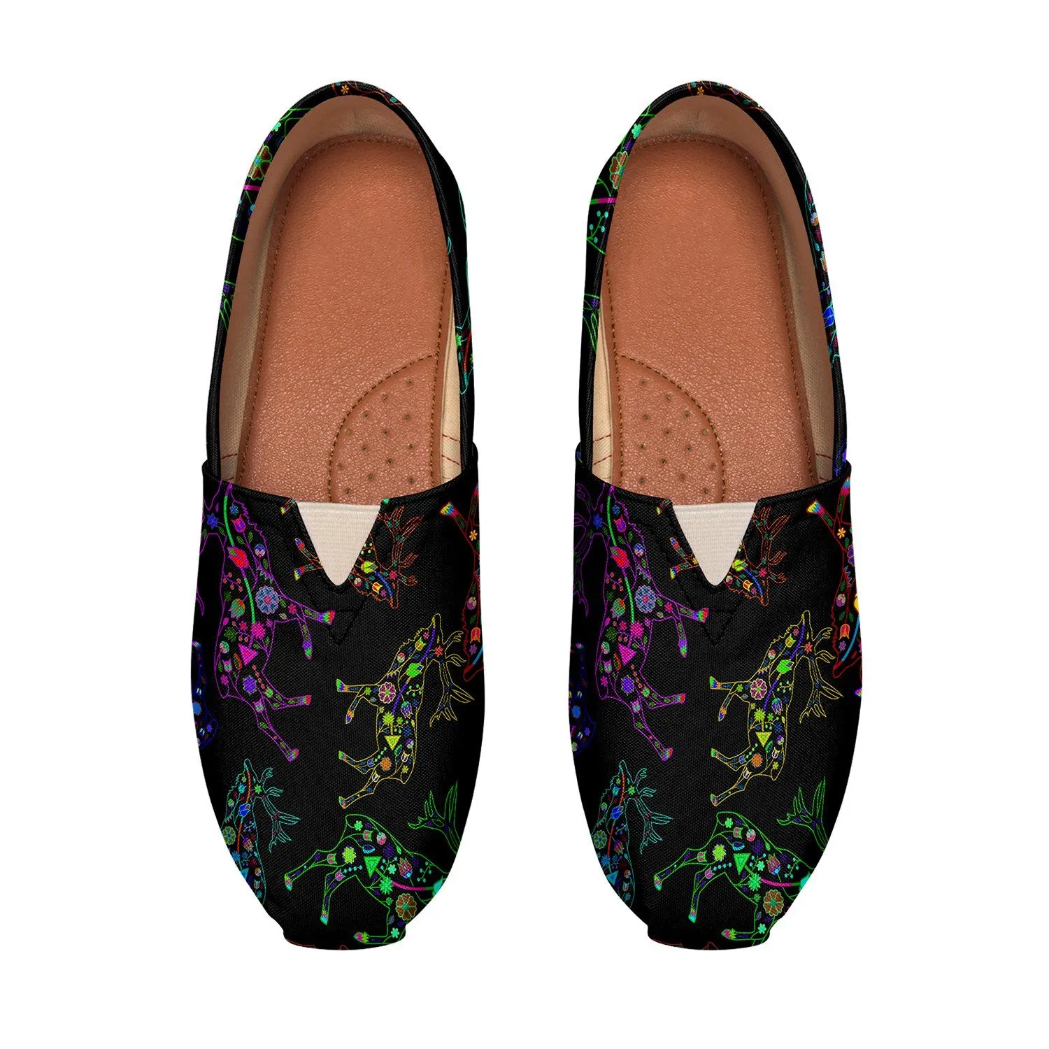 Neon Floral Elks Slip On