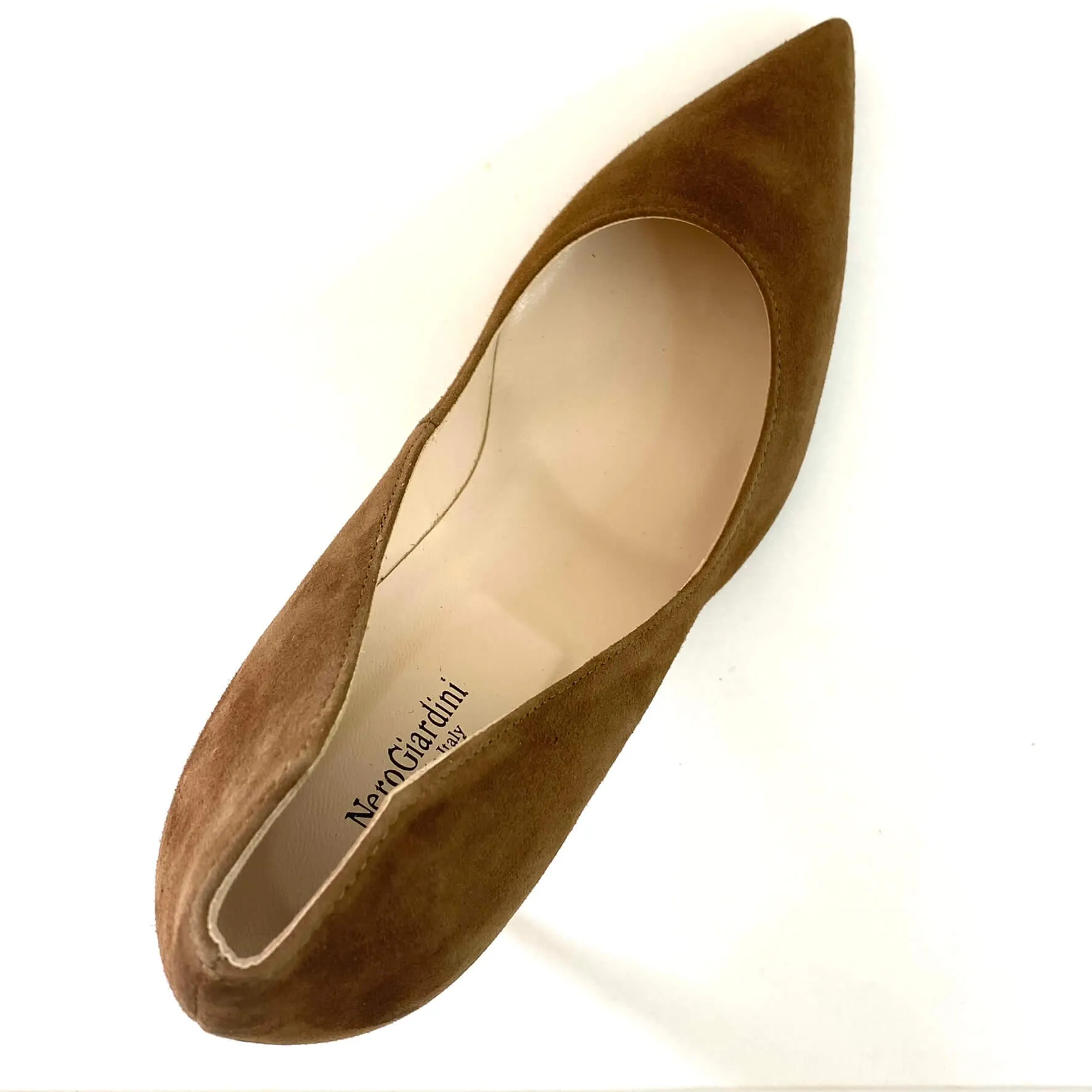 NeroGiardini Brown Suede Leather Modern Stiletto Shoes