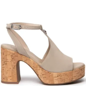 NeroGiardini Ivory Suede Platform Sandals