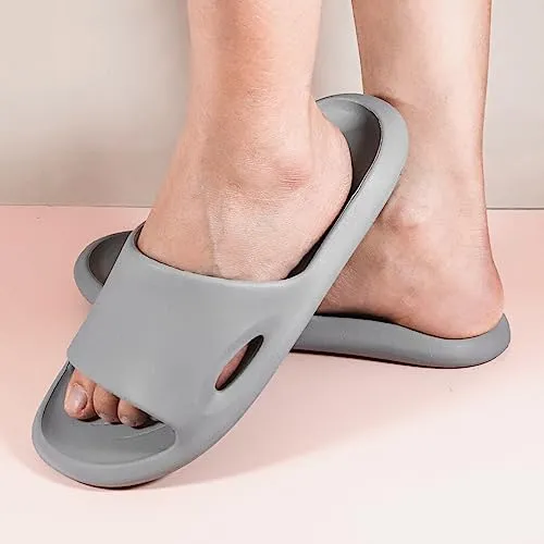 Newbuty Shower Shoes Quick Drying Non-Slip With Holes Men & Women Bathroom Slippers for Pool Guest College Dorm Camping Rainy,Gray,Size 265
