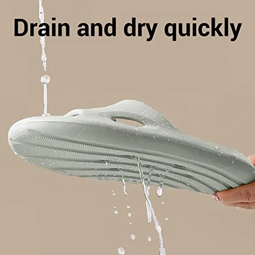 Newbuty Shower Shoes Quick Drying Non-Slip With Holes Men & Women Bathroom Slippers for Pool Guest College Dorm Camping Rainy,Gray,Size 265
