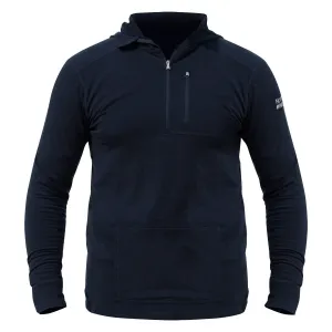 NorthWool Men's Merino Wool 1/4 Zip Midlayer Hoodie with Pouch and Pocket 260 GSM