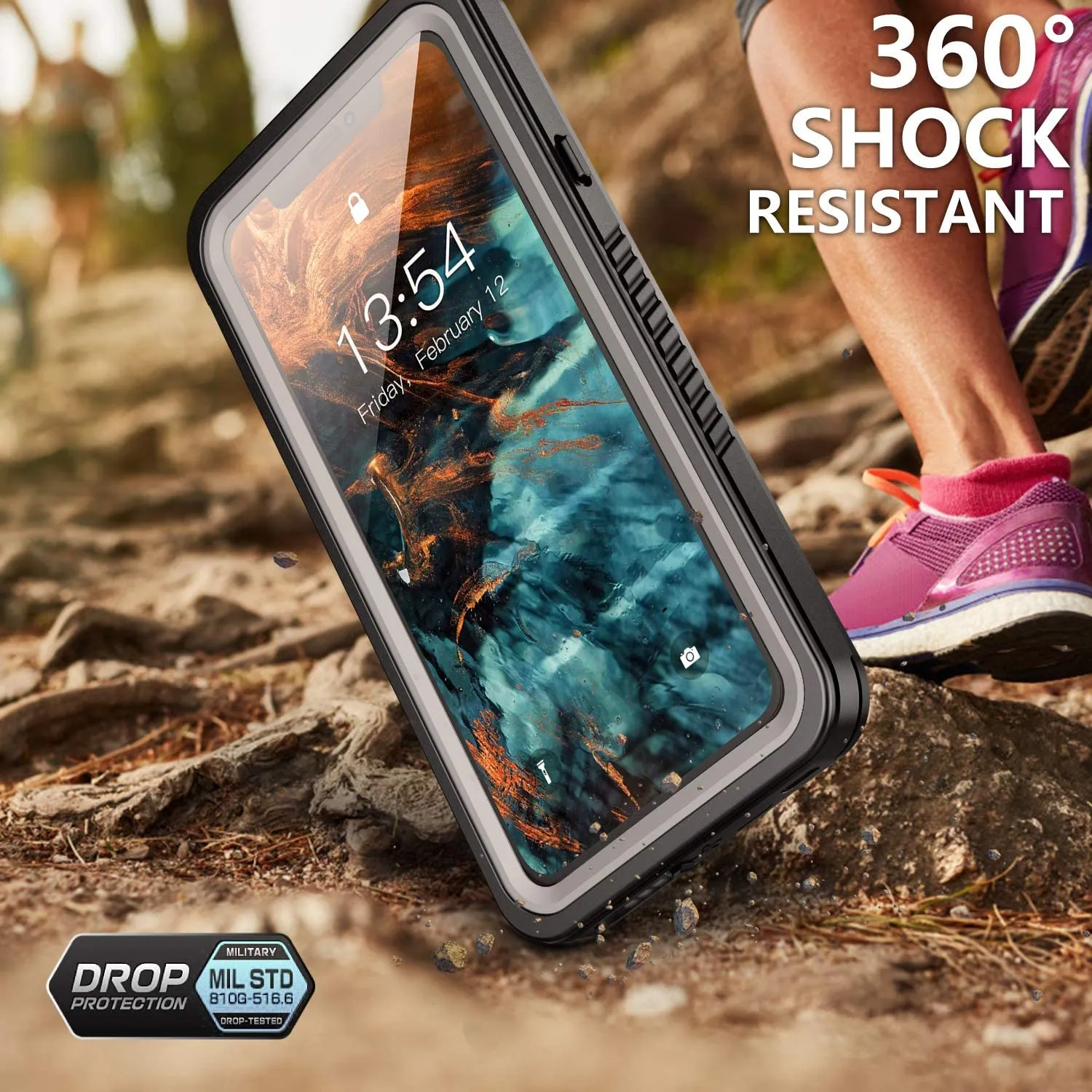 OAKTREE iPhone 11 Pro Shockproof Waterproof Full-Body Rugged Case - Black/Clear