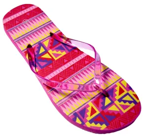 OCTAVE Ladies Summer Beach Wear Flip Flops Wave Design - Pink