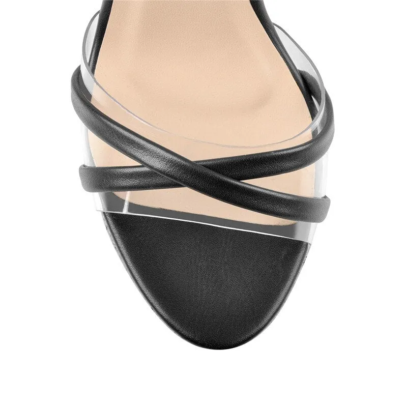 Peep Toe Lace up Wedge Platform Sandals