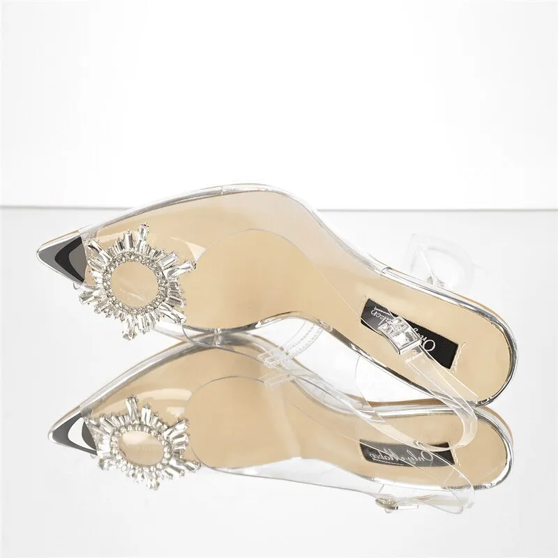 Peep Toe PVC Spike Heels Clear Open Toe Sandals
