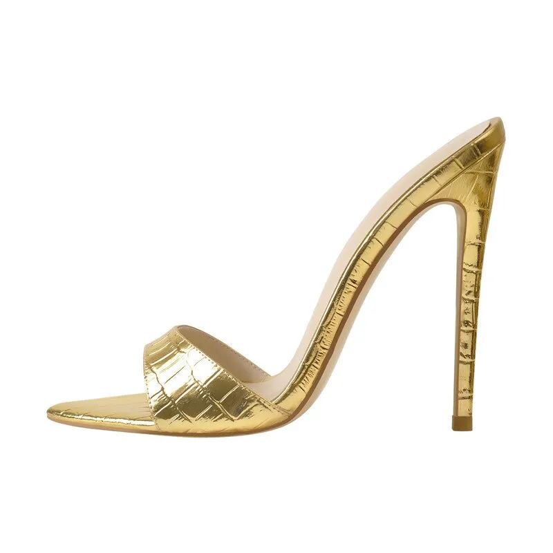 Peep Toe Slip On Thin High Sandals