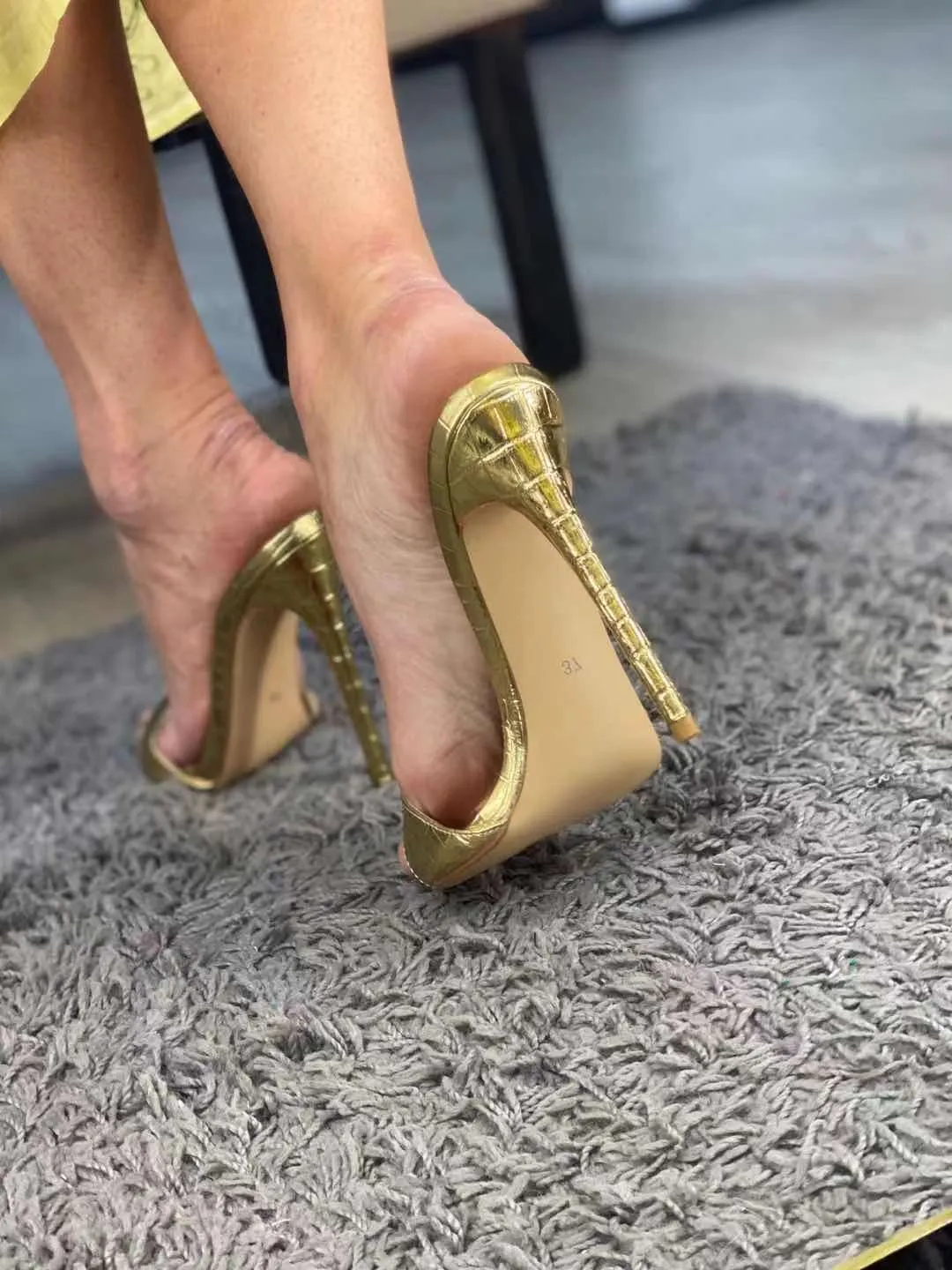 Peep Toe Slip On Thin High Sandals