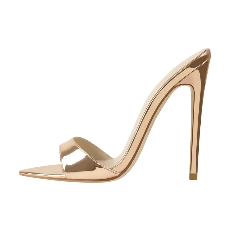 Peep Toe Slip On Thin High Sandals