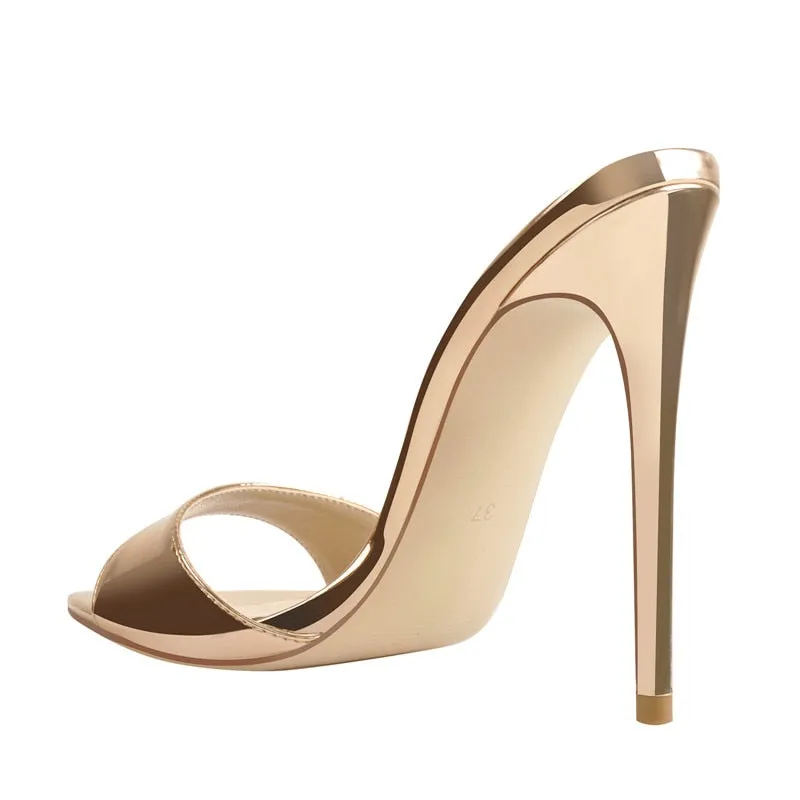 Peep Toe Slip On Thin High Sandals