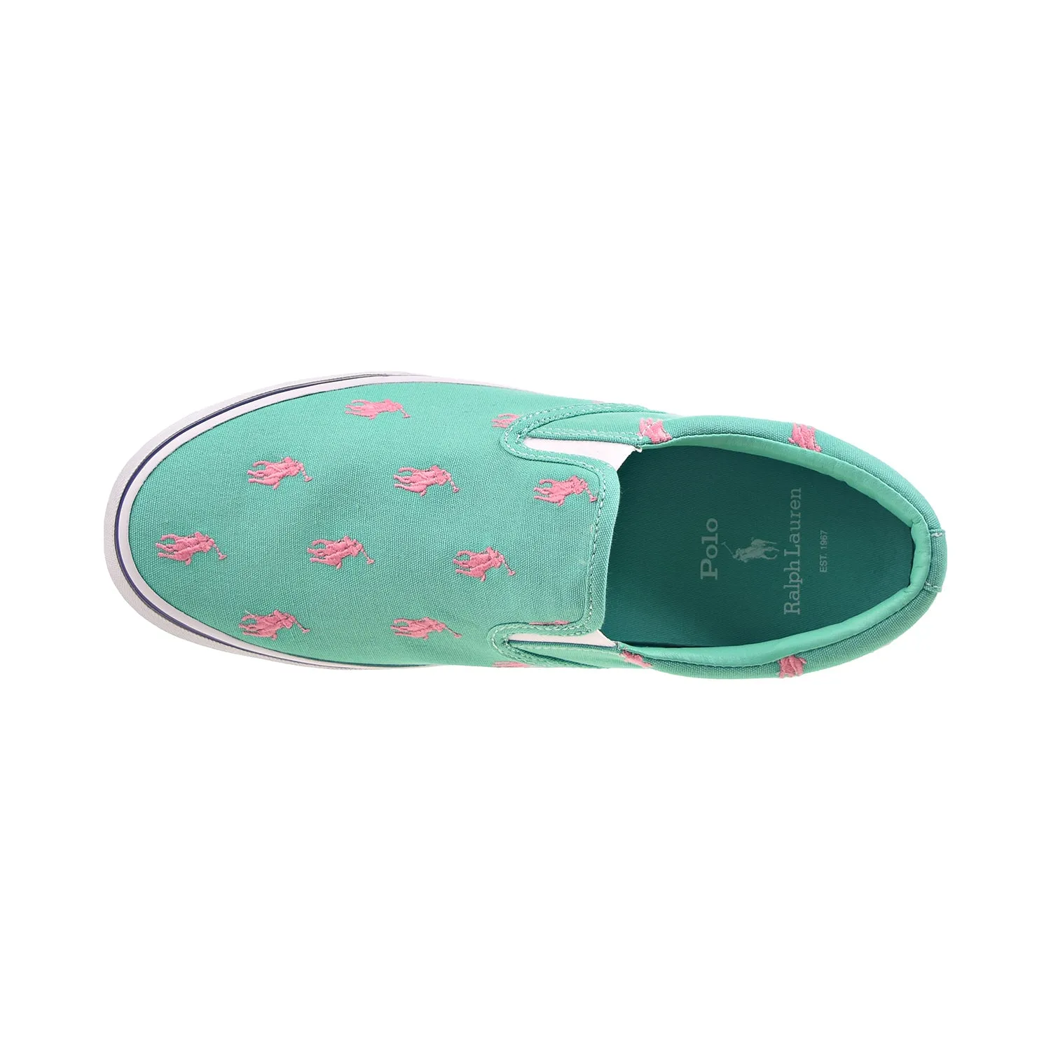 Polo Ralph Lauren Thompson Logo Printed Slip-On Men's Shoes Sunset Green-Pink