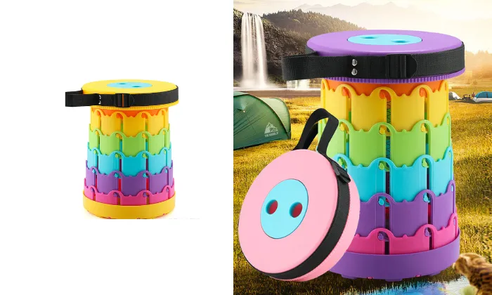 Rainbow Mountain Telescopic Folding Stool