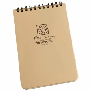 Rite in the Rain Top Spiral Waterproof Notebook Tan 4" x 6"