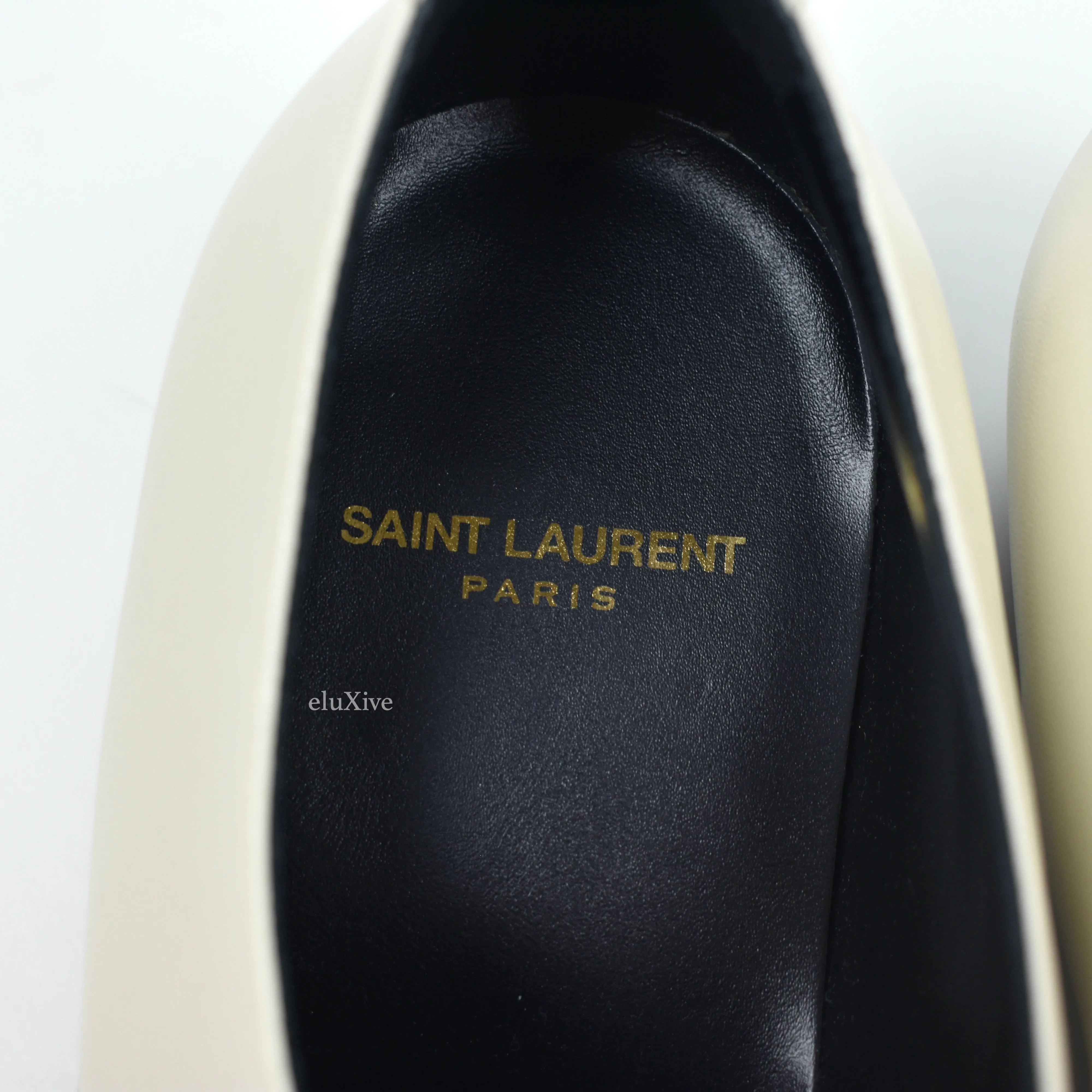 Saint Laurent - Pearl White Leather Hawat 40 Derby Shoes