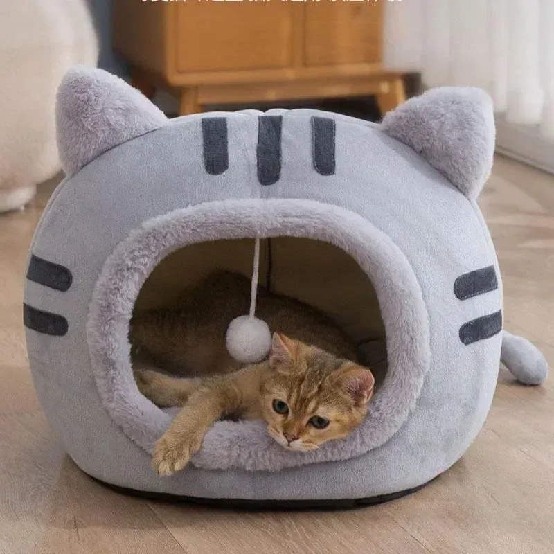 Soft Cat Bed - Plush Nest - Indoor Warm Basket Sofa - Dog Donut Sleeping Kennel House - Winter Supplies