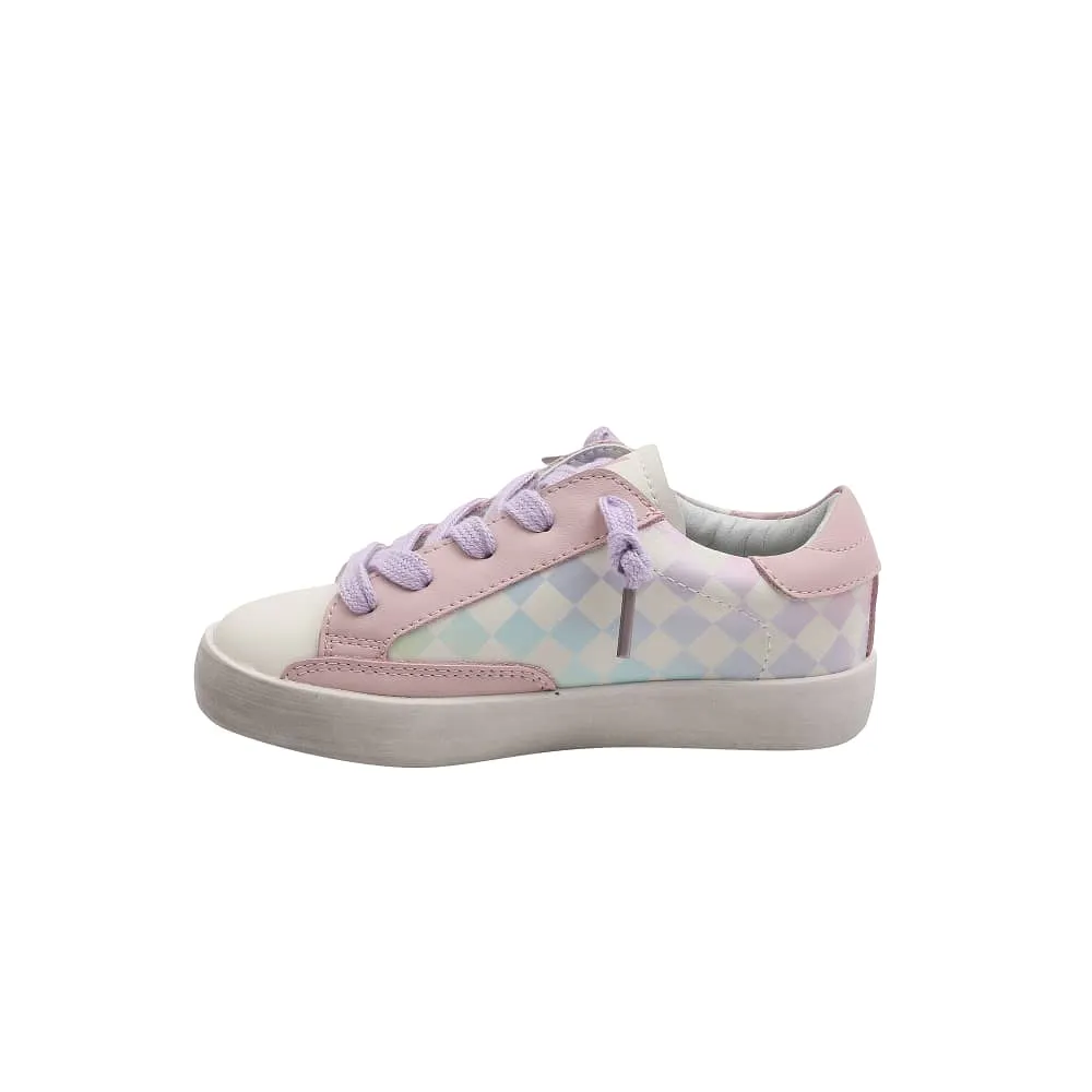 STACY PASTEL CHECKERED LIGHTNING BOLT SNEAKERS