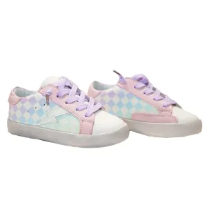 STACY PASTEL CHECKERED LIGHTNING BOLT SNEAKERS