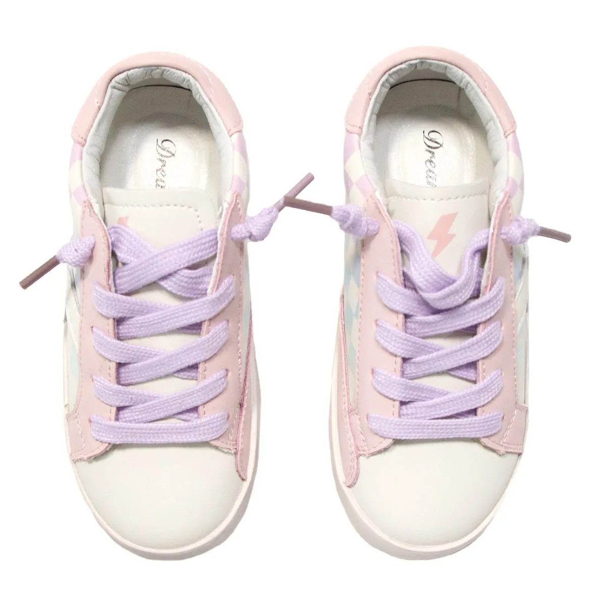 STACY PASTEL CHECKERED LIGHTNING BOLT SNEAKERS