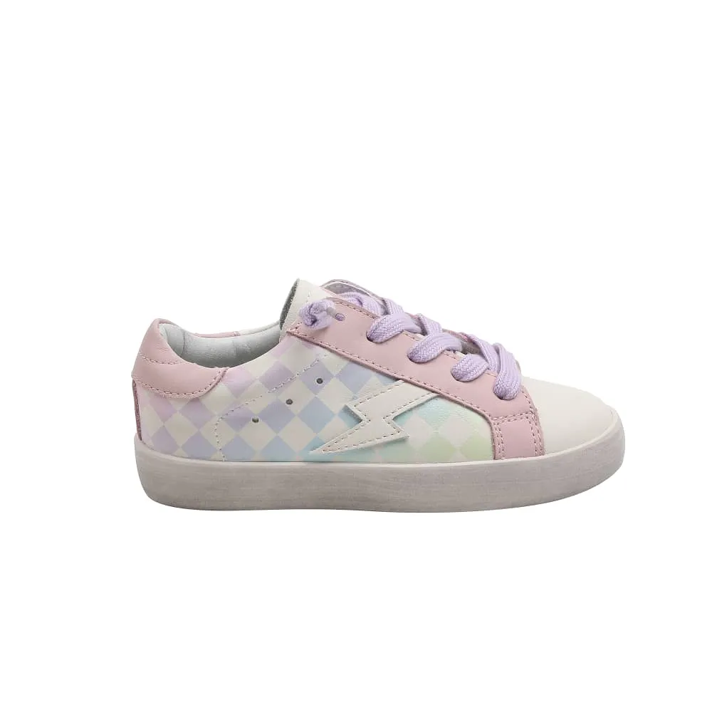 STACY PASTEL CHECKERED LIGHTNING BOLT SNEAKERS