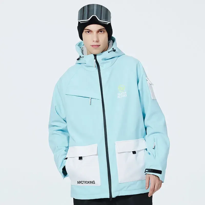 Unisex Mountain Adventure Snow Jacket Side Zipper Design Snow Coat